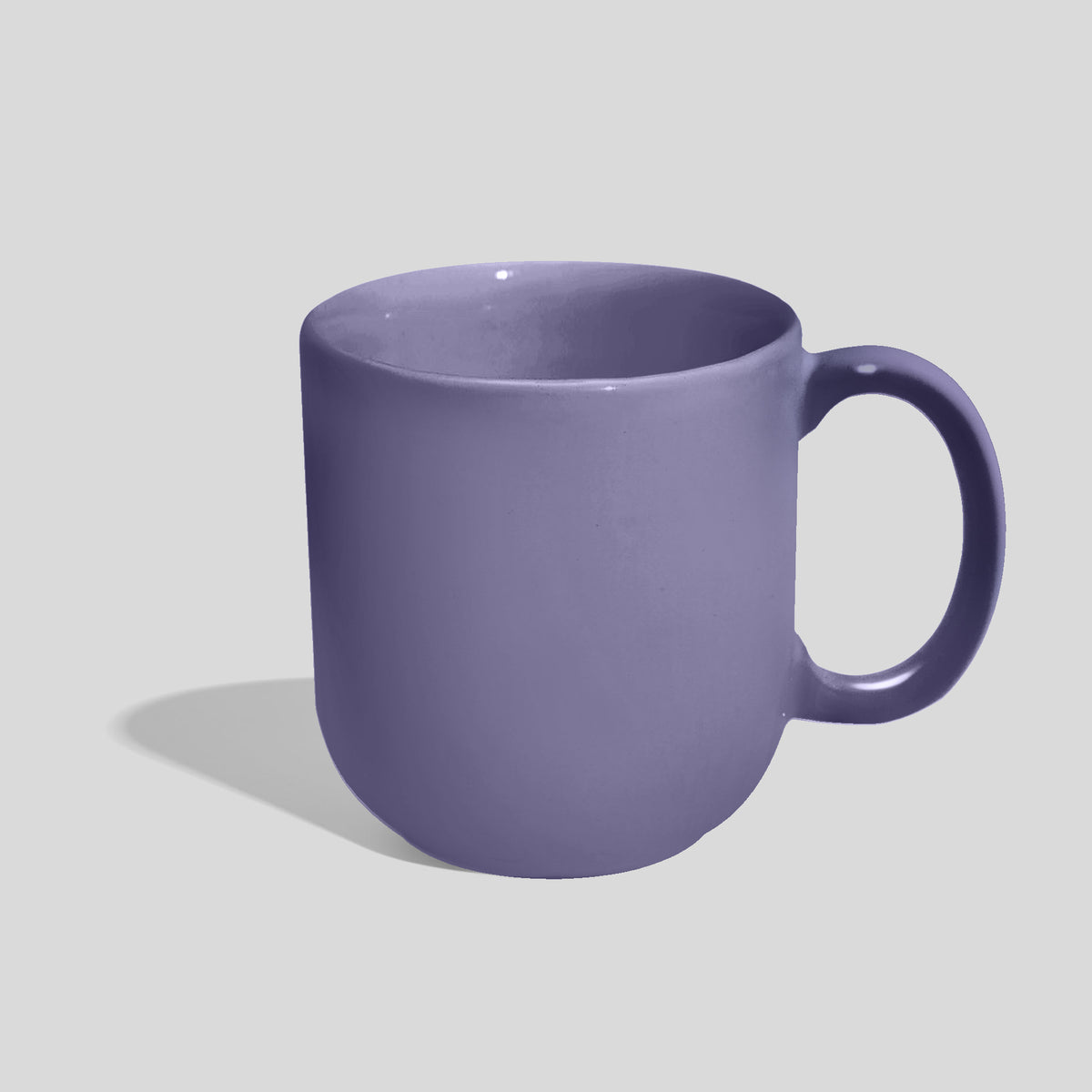 Keramiktasse 400 ml mit gerundetem Boden und Ovalhenkel – Lavendel