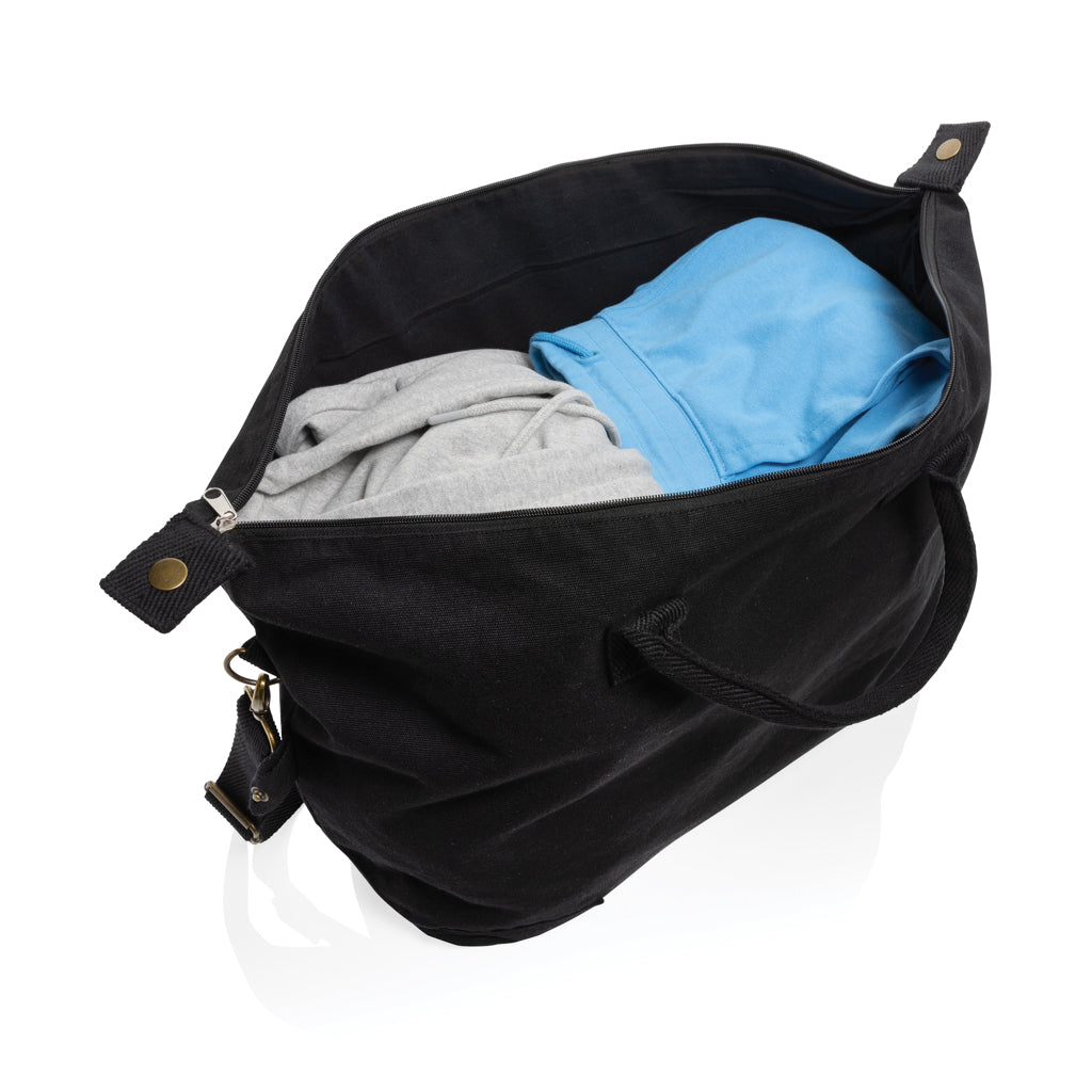Kezar AWARE™ 500g/m² Wochenendtasche aus recyceltem Canvas – schwarz