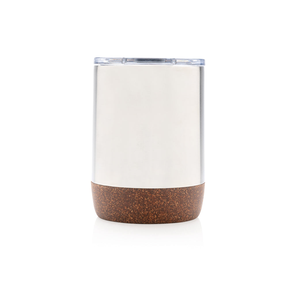 Kleine Vakuum-Kaffeetasse aus RCS rSteel & Kork – silber