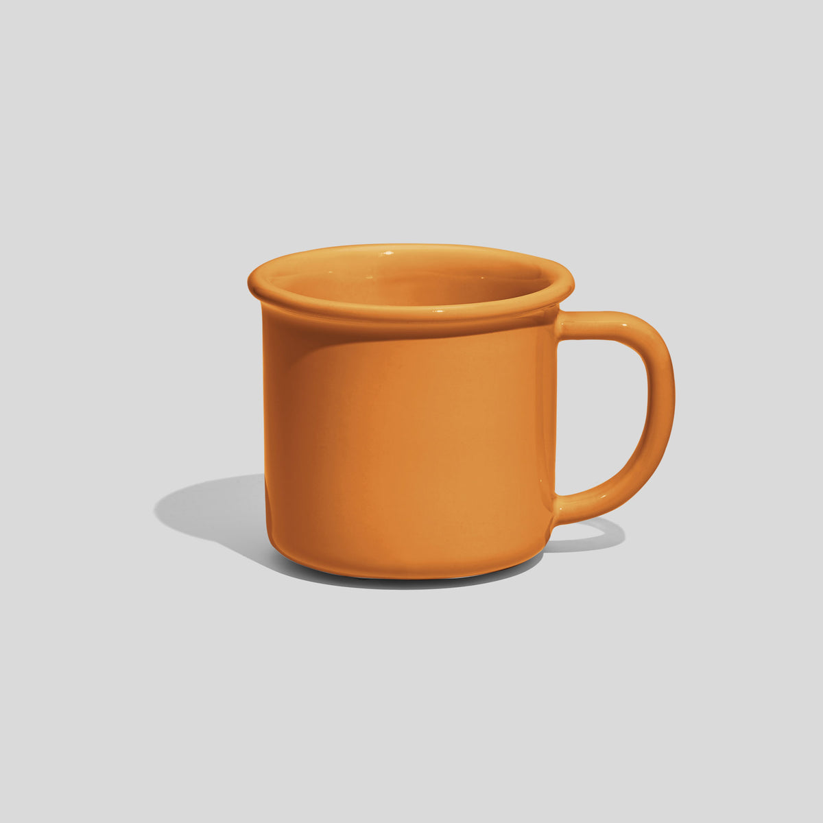 Kleine zylindrische Keramiktasse 130 ml mit Wulstrand – Senfgelb