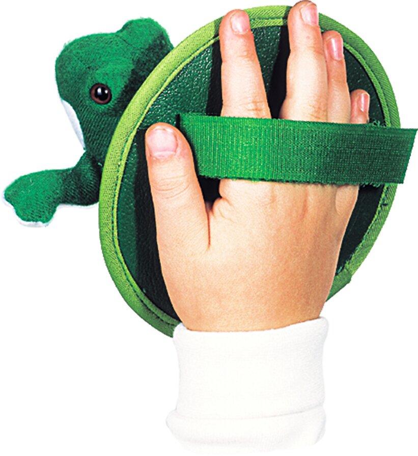 Klettfangspiel Frosch mit zwei Fangscheiben – Detailansicht