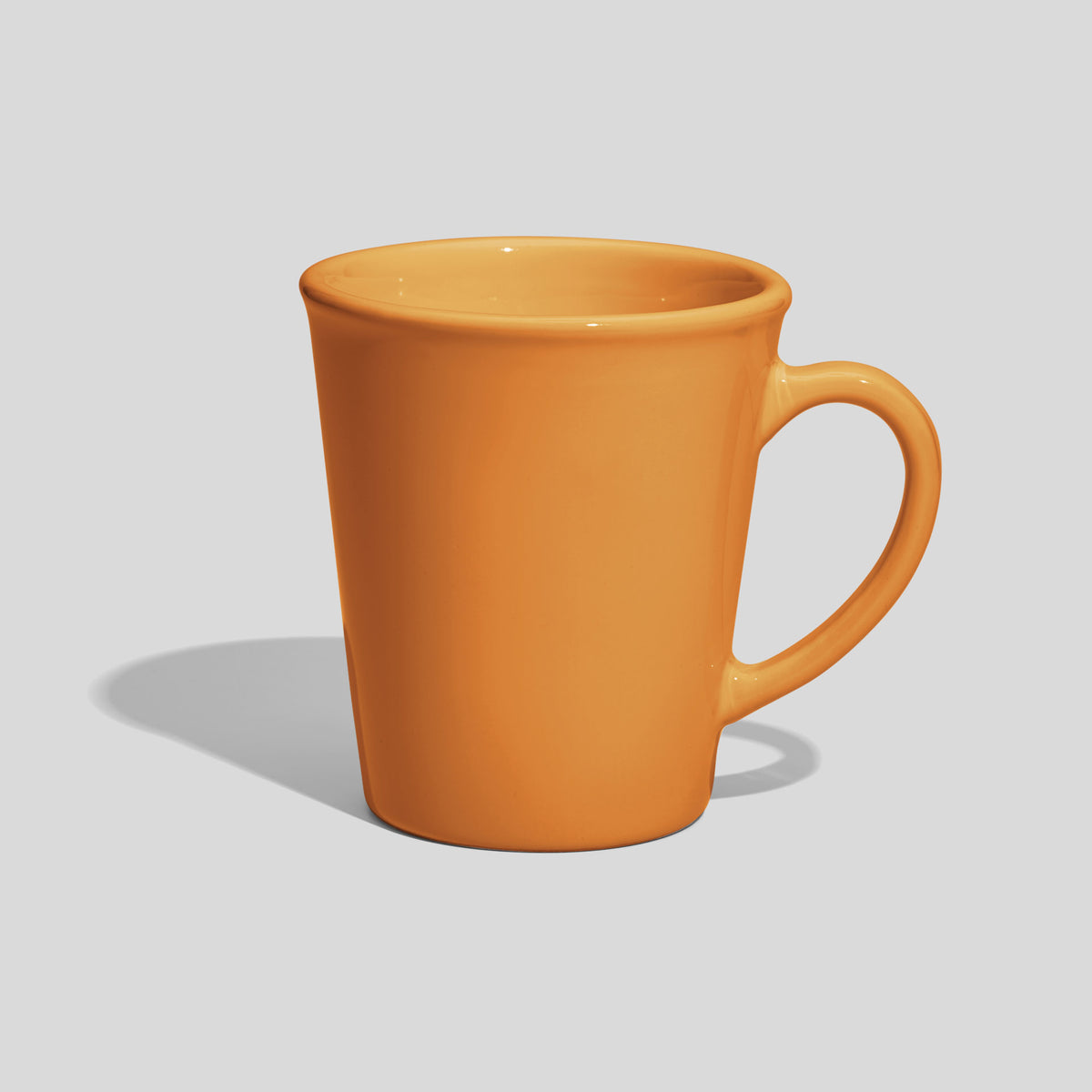 Konische Keramiktasse 280 ml mit Bogenhenkel – Senfgelb