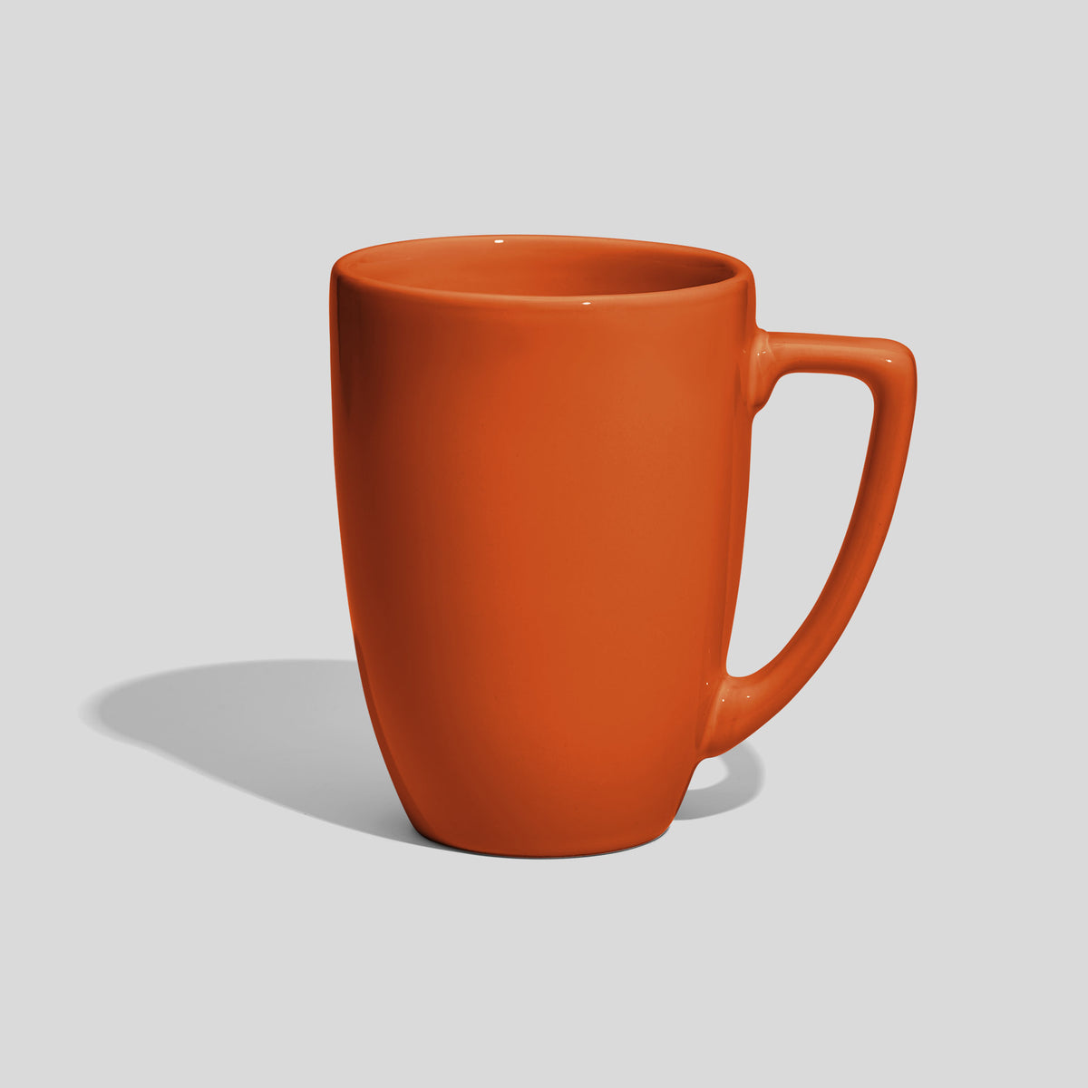 Konische Keramiktasse 330 ml mit eckigem Henkel – Orange