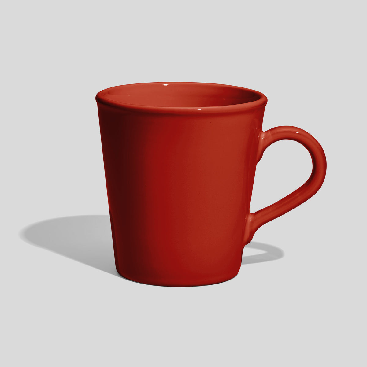 Konische Keramiktasse 460 ml mit Bogenhenkel – Rot