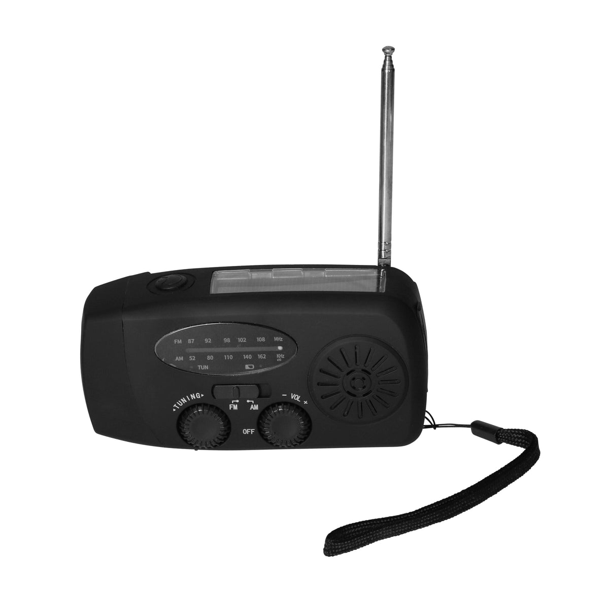 Kurbelradio mit Taschenlampe „Volt“ – Schwarz
