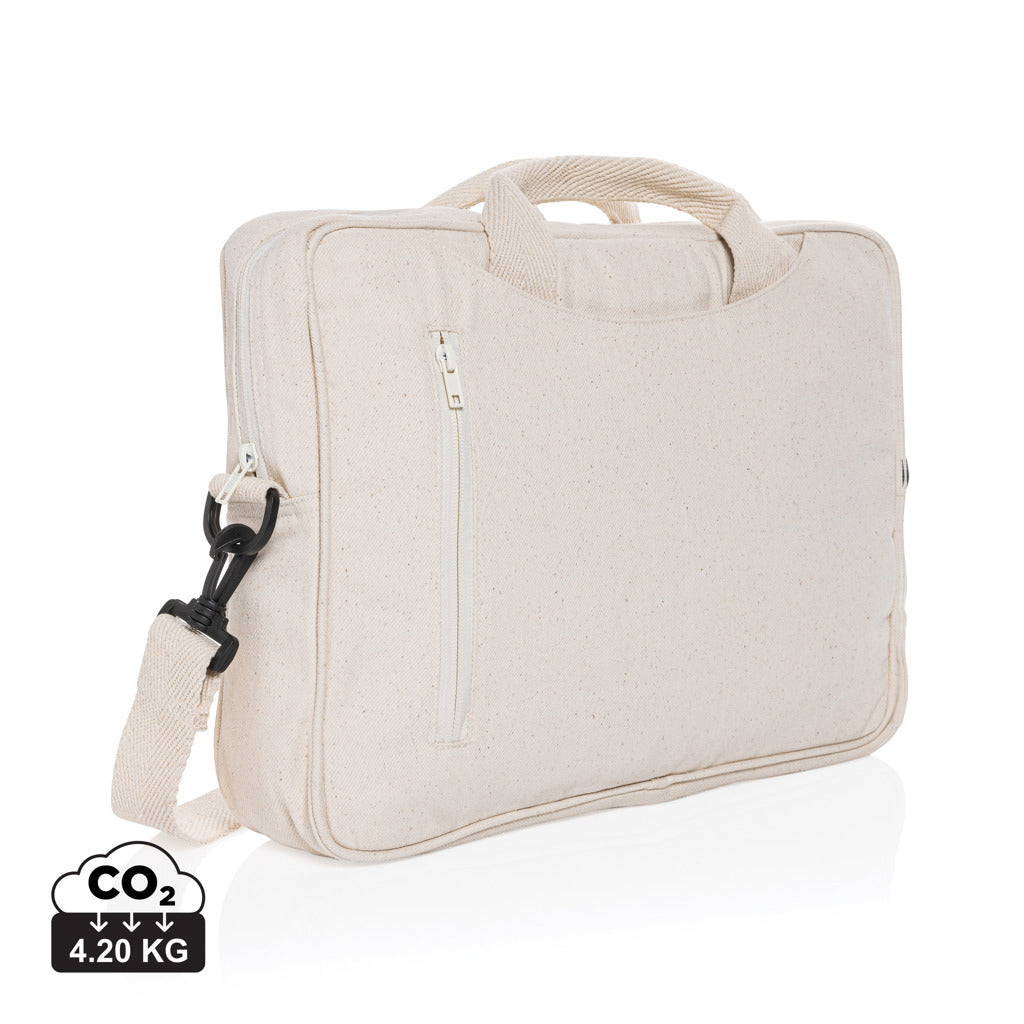 Laluka AWARE™ 15.4" Laptop-Tasche aus recycelter Baumwolle – off white