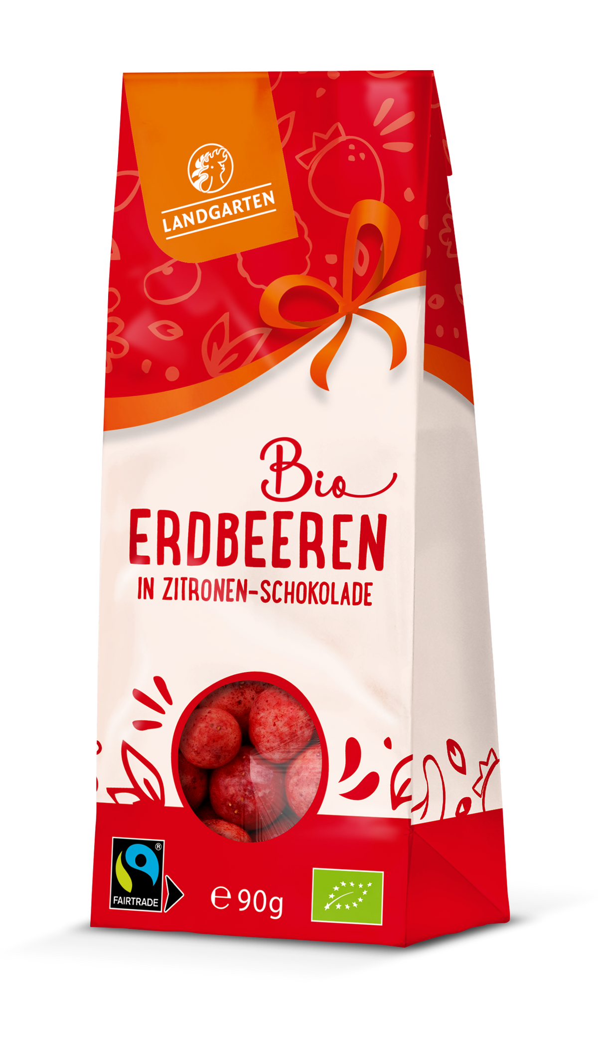 LANDGARTEN Bio Erdbeeren Zitronen Beeren Schokolade mit Logo