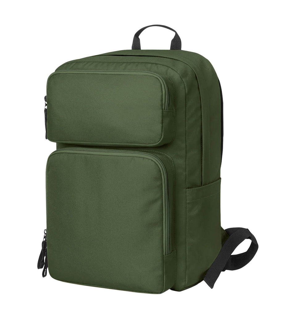 Rucksack Fellow mit 2 Außentaschen in grün von der Seite
