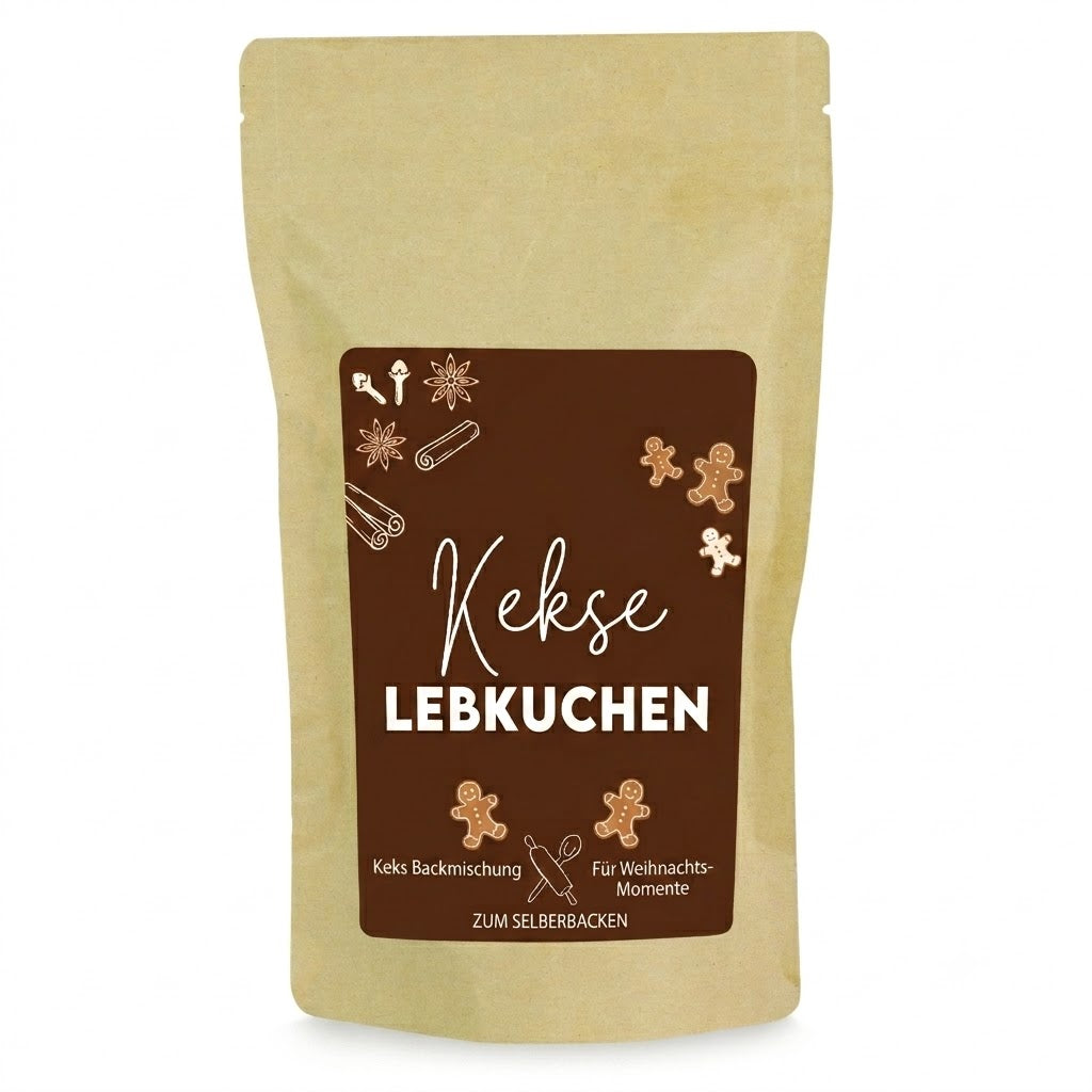 Lebkuchen Backmischung im Papierbeutel 300 g mit Logo – Beispielmotiv