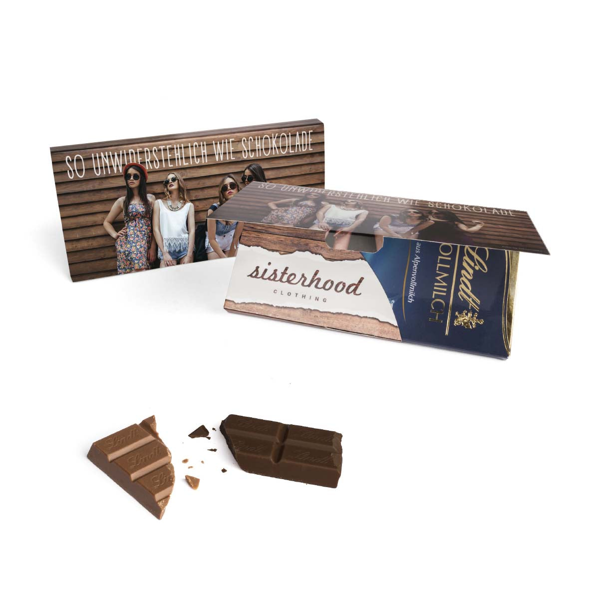 Lindt Schokoladentafel in bedruckter Mailingmappe