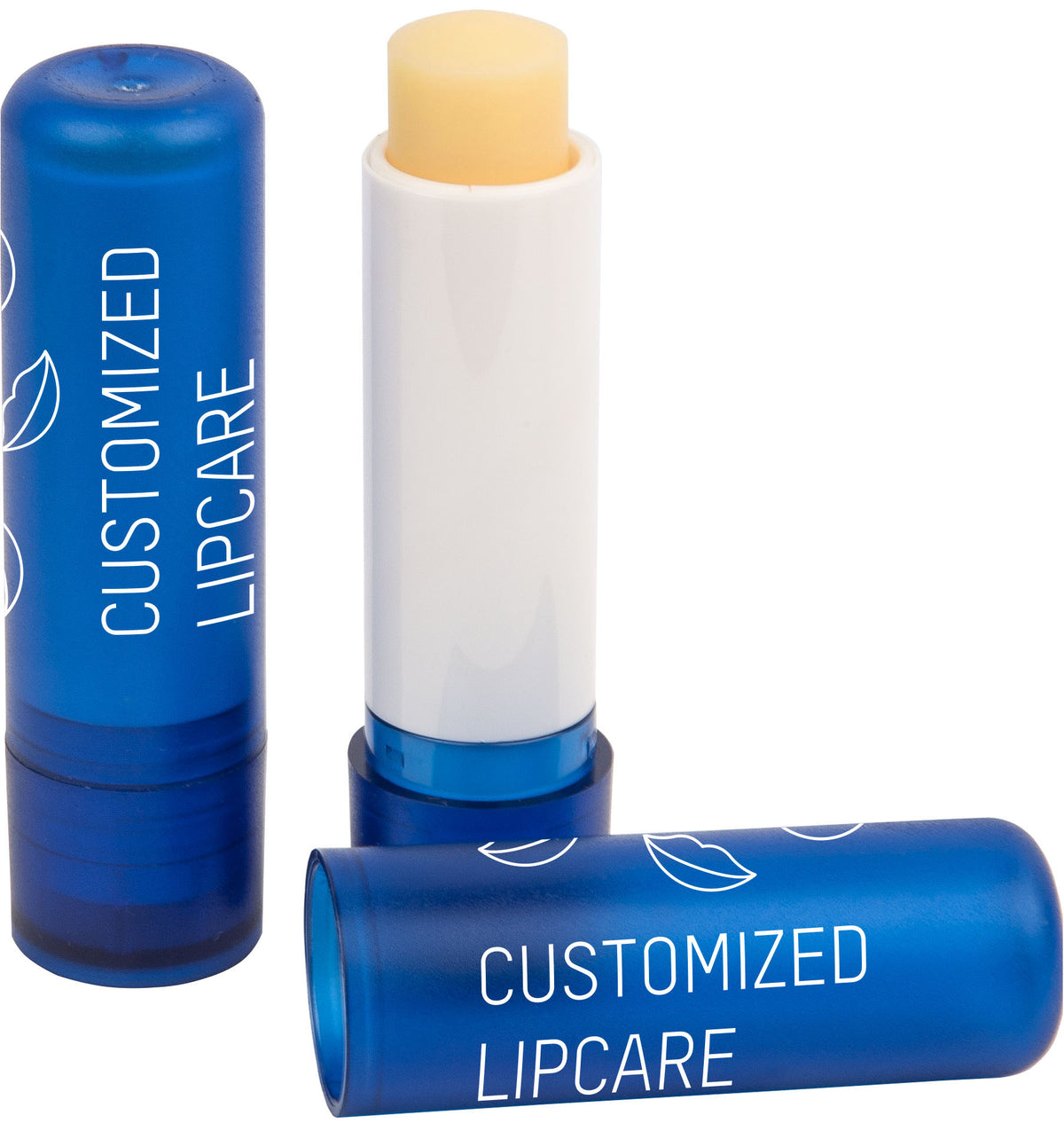 Lippenpflegestift mit Fairtrade Zutaten und Logo – Blau