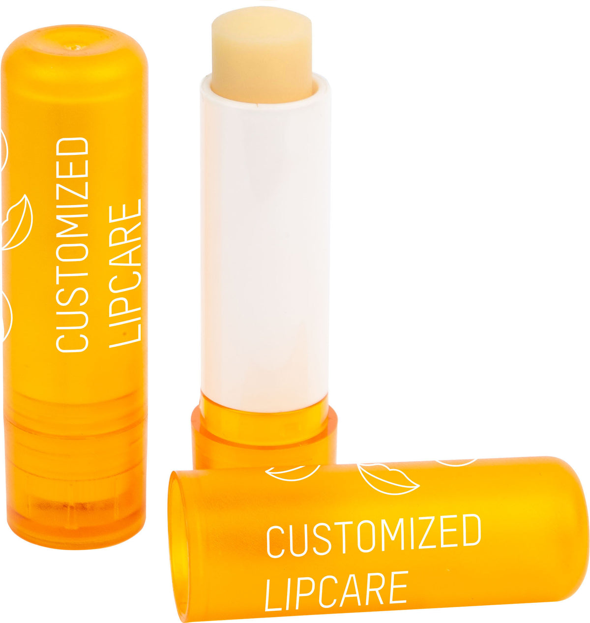 Lippenpflegestift mit Fairtrade Zutaten und Logo – Gelb Orange
