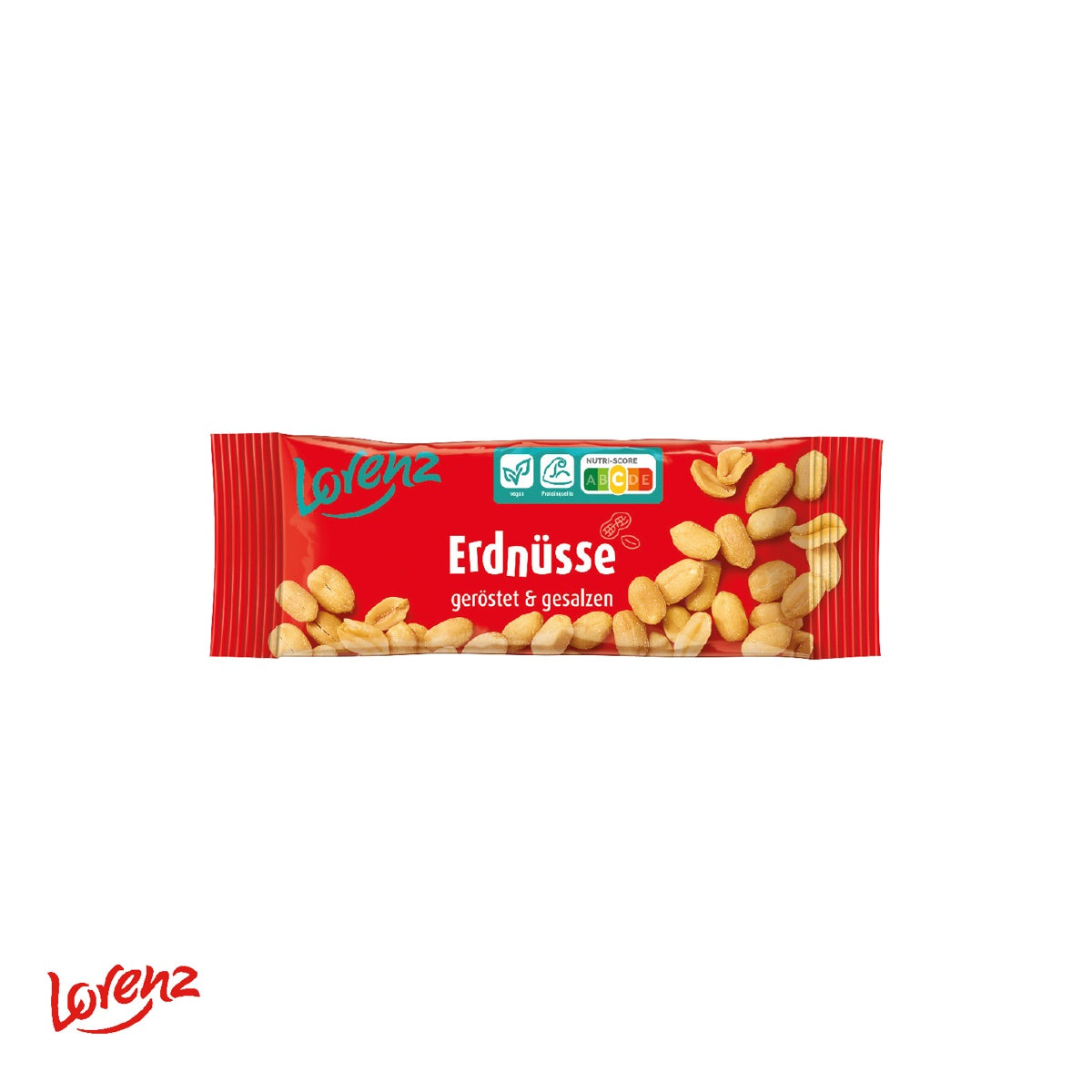 Werbeschuber mit Packung Lorenz Erdnüsse