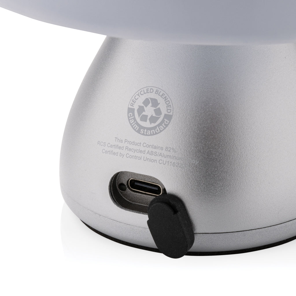 Luming wiederaufladbare USB-Tischlampe aus RCS Kunststoff – grau