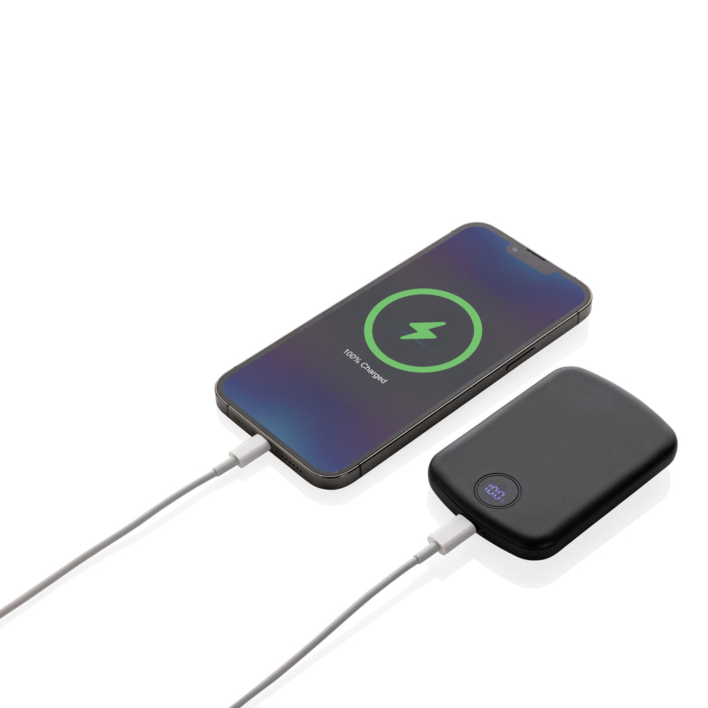 MagBoost 5.000mAh magnetische Powerbank aus RCS rec. Plastik – schwarz