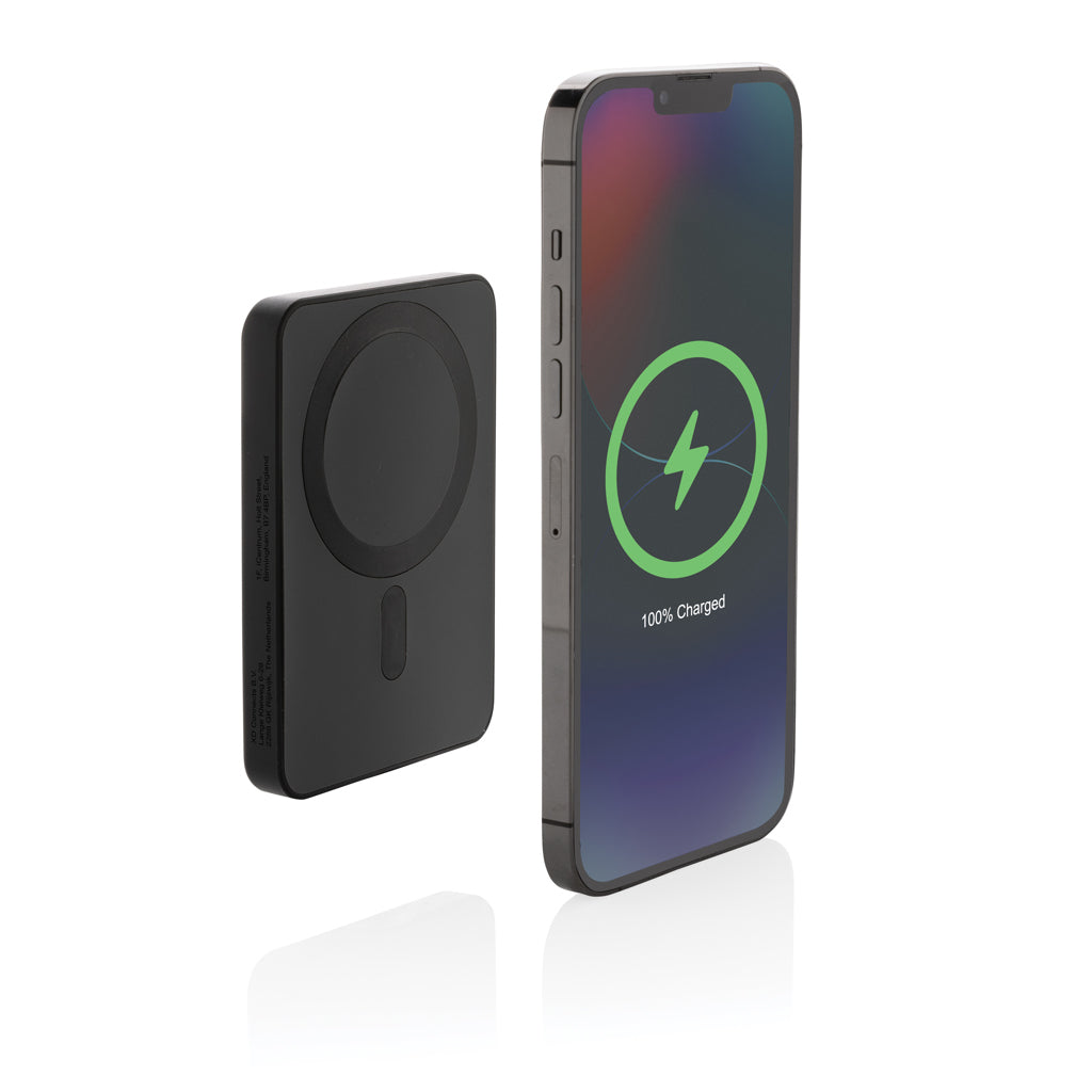 Magnetix 5.000mAh magnetische Powerbank aus RCS recycel. ABS – schwarz