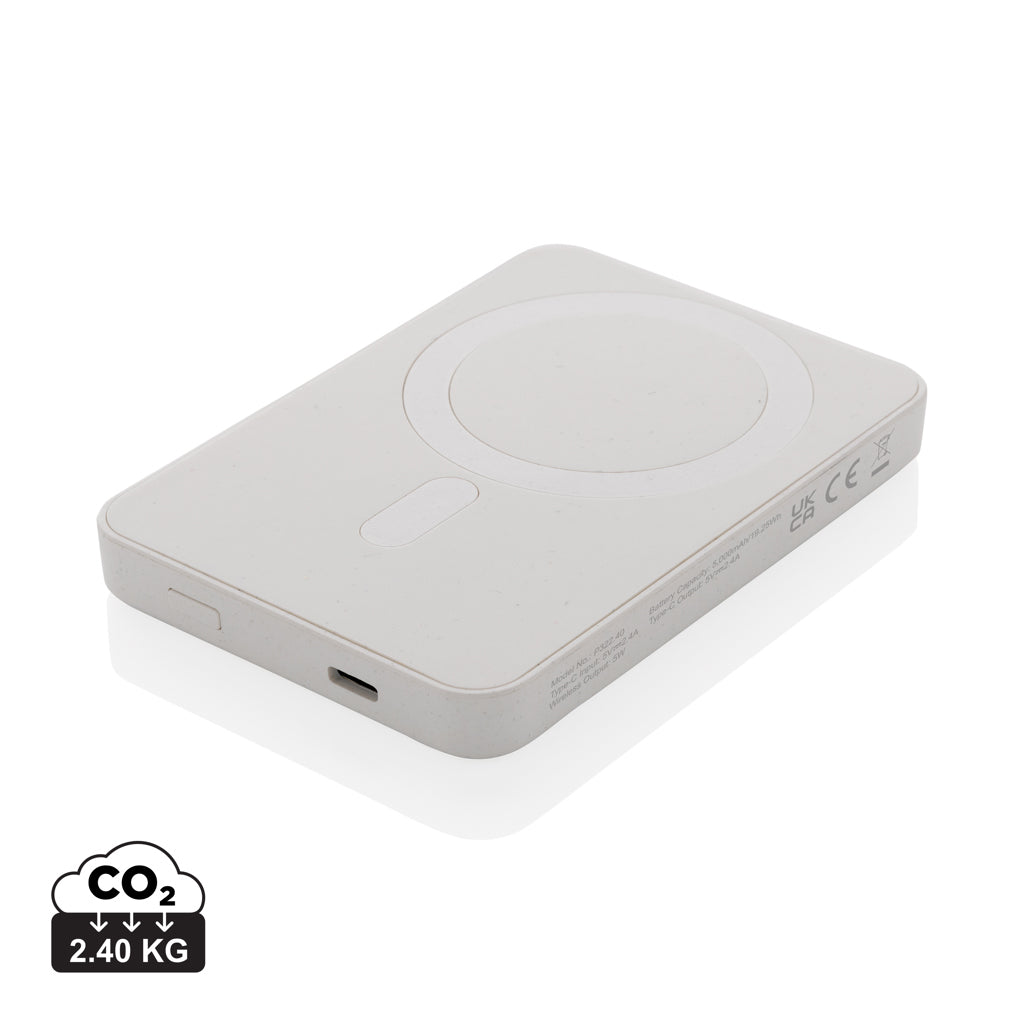 Magnetix 5.000mAh magnetische Powerbank aus RCS recycel. ABS – weiß