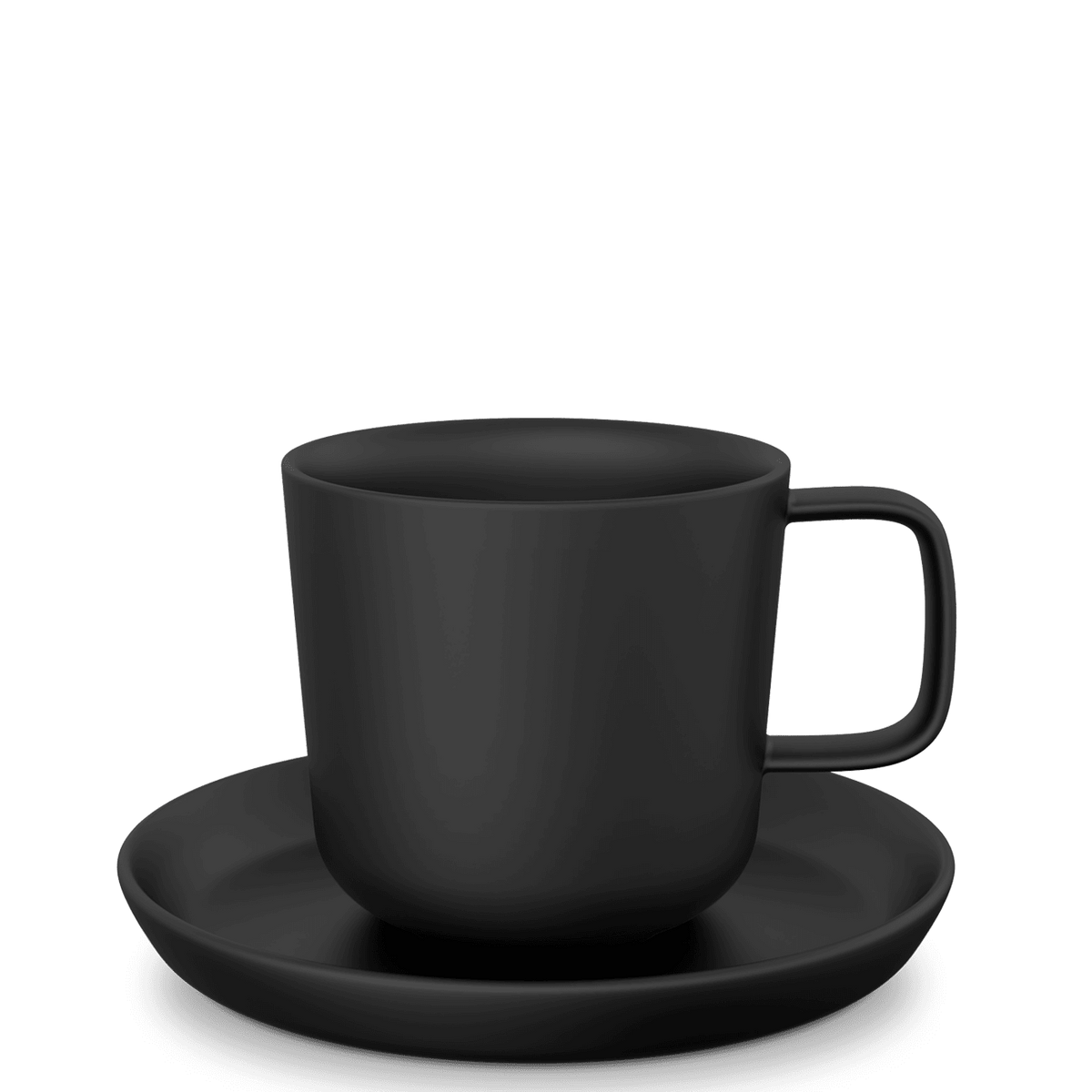 Mahlwerck Costa Verde Kaffeetasse mit Untertasse in Schwarz oder Grau – Schwarz
