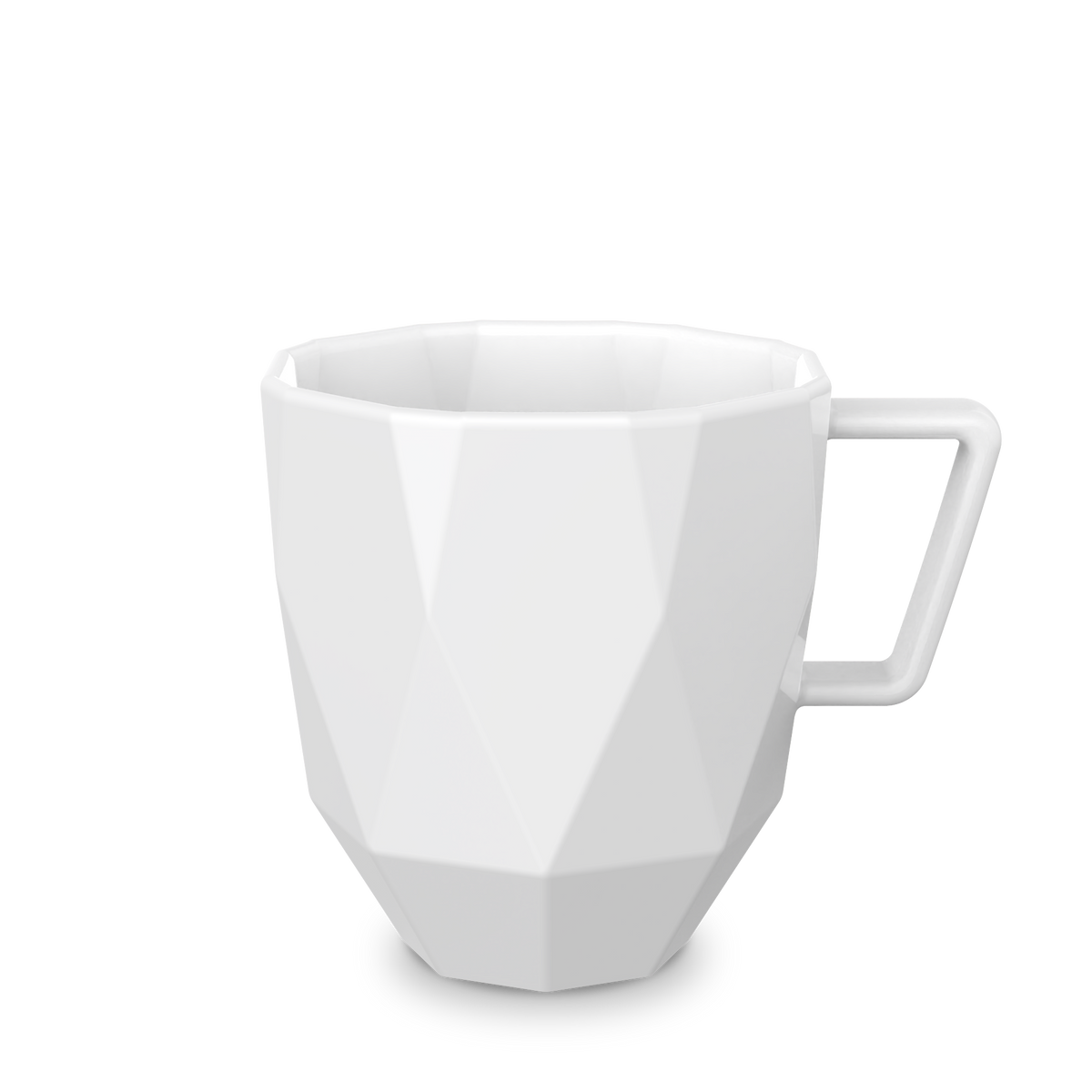 Mahlwerck Kaffeetasse Poly mit Henkel – Weiß