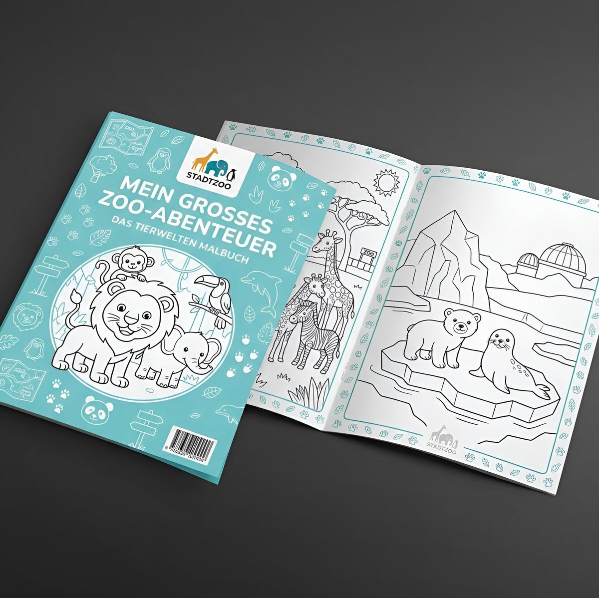 Malbuch A5 mit Logo und eigenen Motiven – Eigener Inhalt