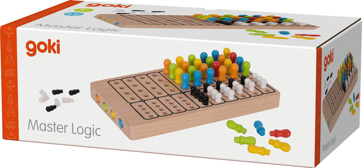 Master Logic Rätselspiel aus Holz mit Farbstiften – sechste Ansicht