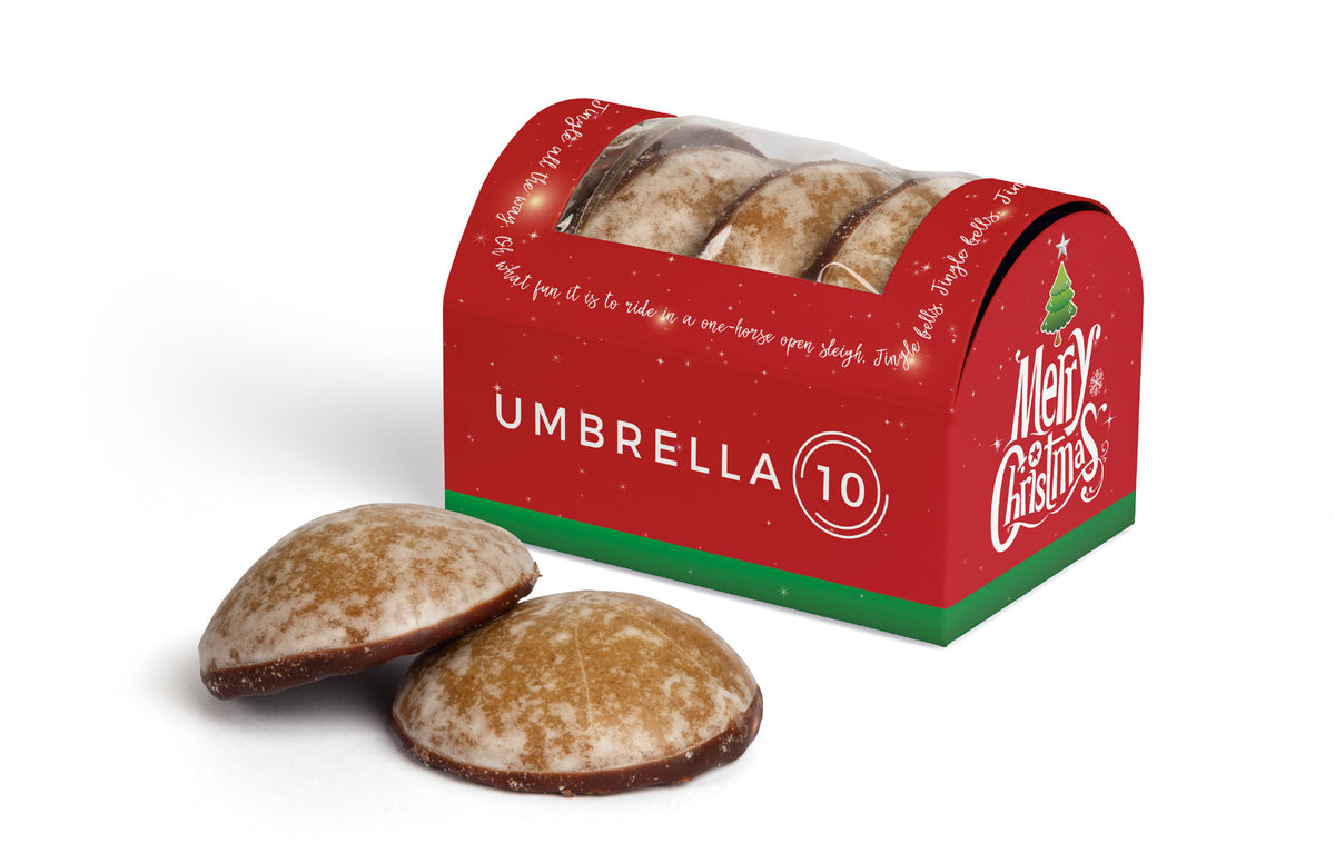 Mini Contrella Lebkuchen in bedruckter Werbetruhe aus Karton