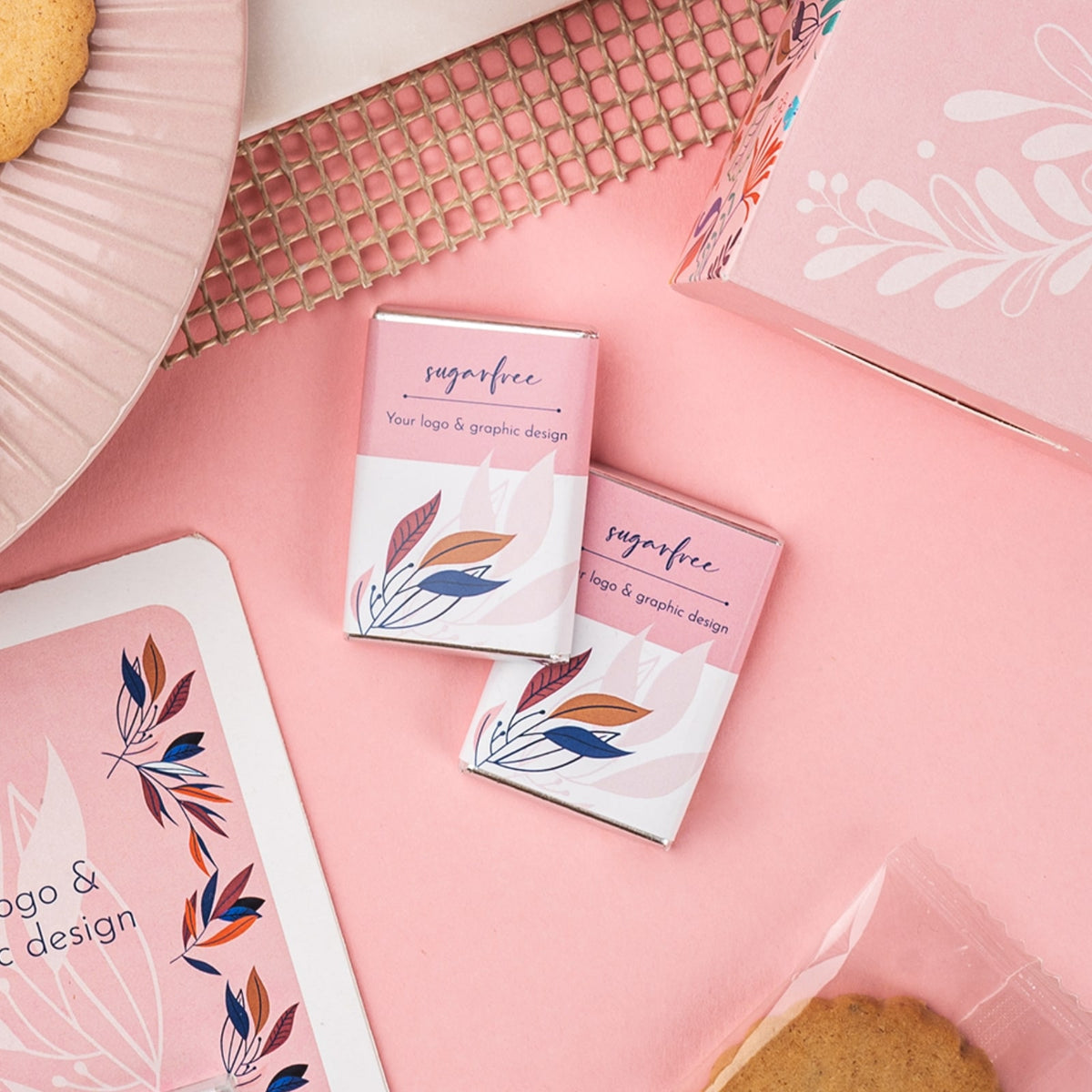 Mini Schokoladentafel 10 g in Vollmilchschokolade, Ansicht von oben