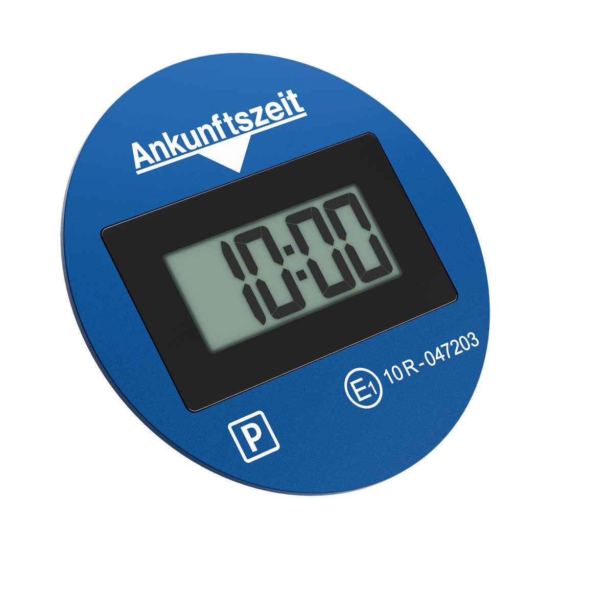 Needit Park Lite One runde elektronische Parkscheibe mit Logo – Blau