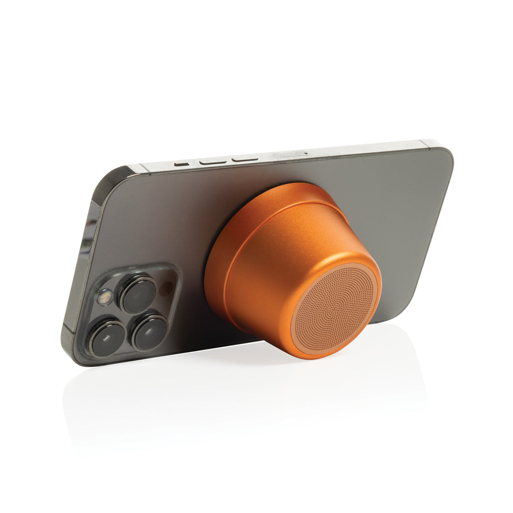 Nivio magnetischer 5W-Speaker aus RCS recyceltem Aluminium – orange
