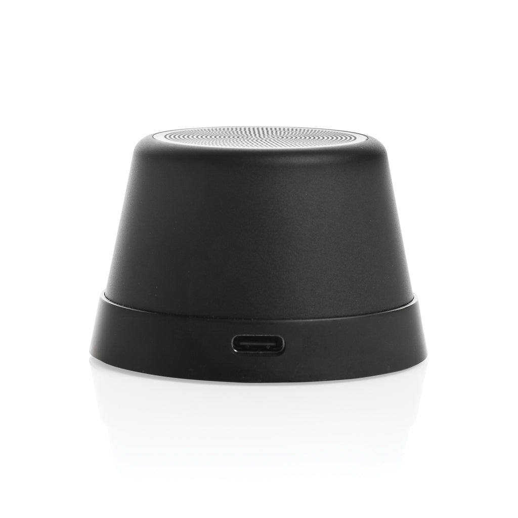 Nivio magnetischer 5W-Speaker aus RCS recyceltem Aluminium – schwarz