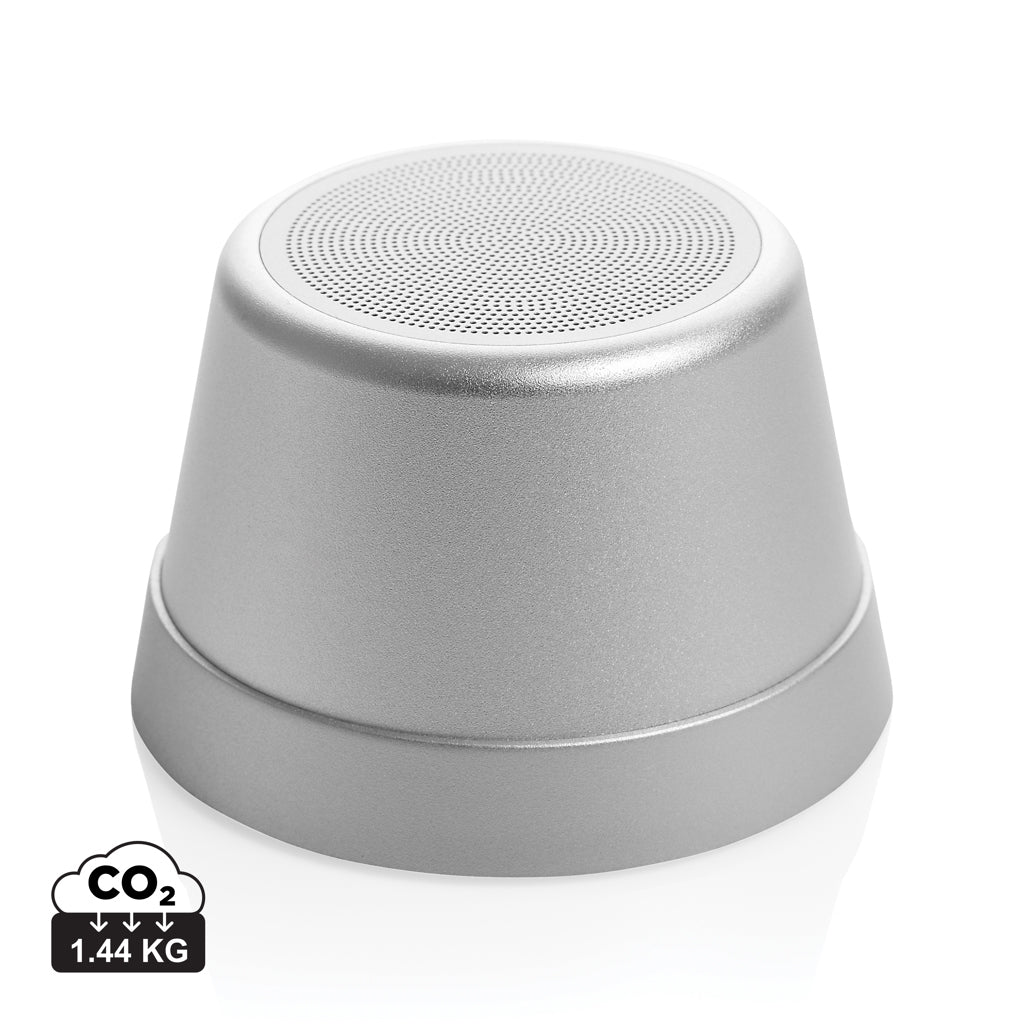 Nivio magnetischer 5W-Speaker aus RCS recyceltem Aluminium – silber