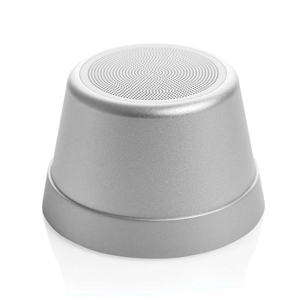 Nivio magnetischer 5W-Speaker aus RCS recyceltem Aluminium – silber