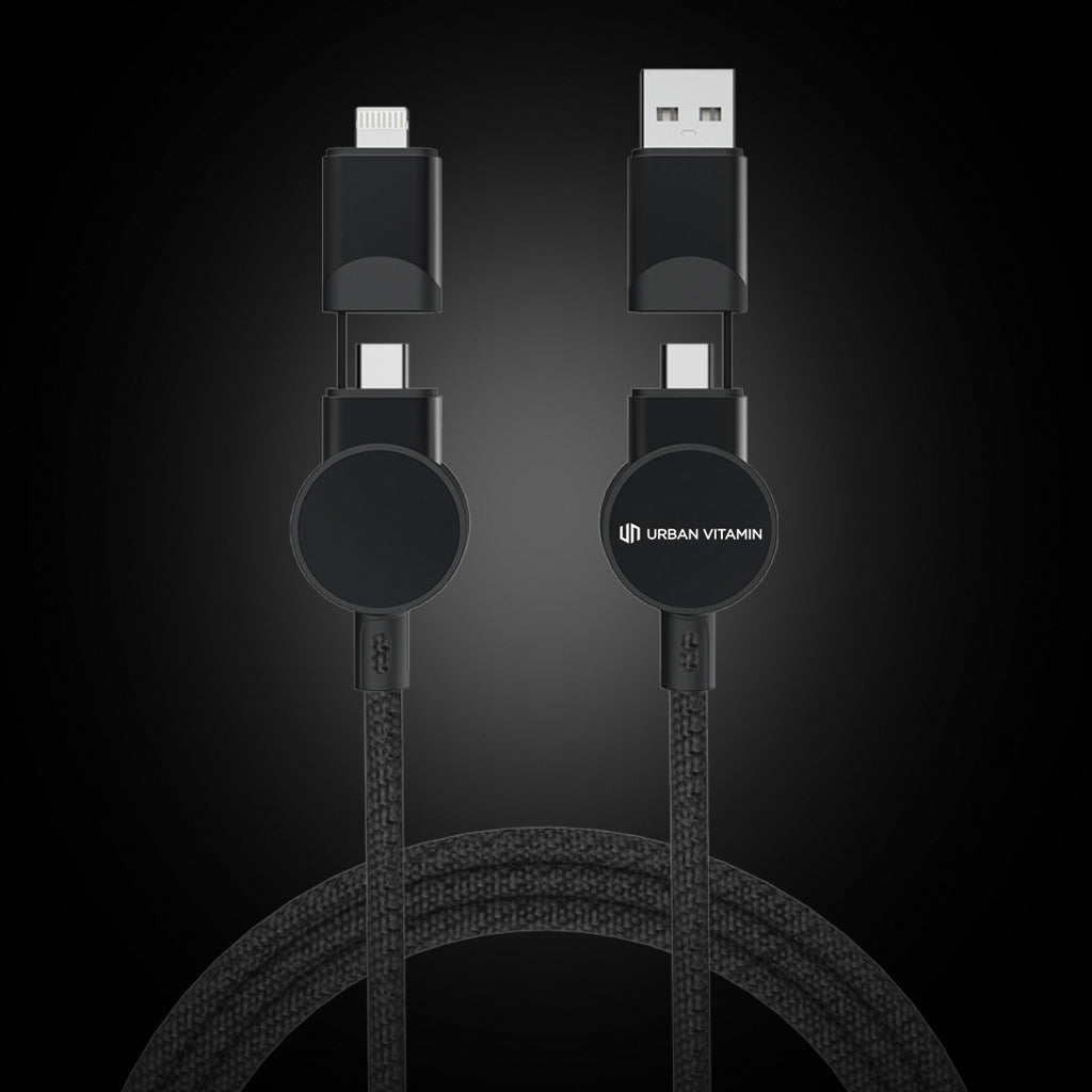 Oakland RCS rKunststoff 1,2m 6-in-1 Fast-Charging 45W Kabel – schwarz