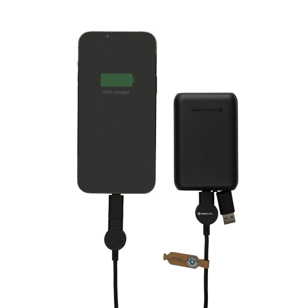 Oakland RCS rKunststoff 1,2m 6-in-1 Fast-Charging 45W Kabel – schwarz