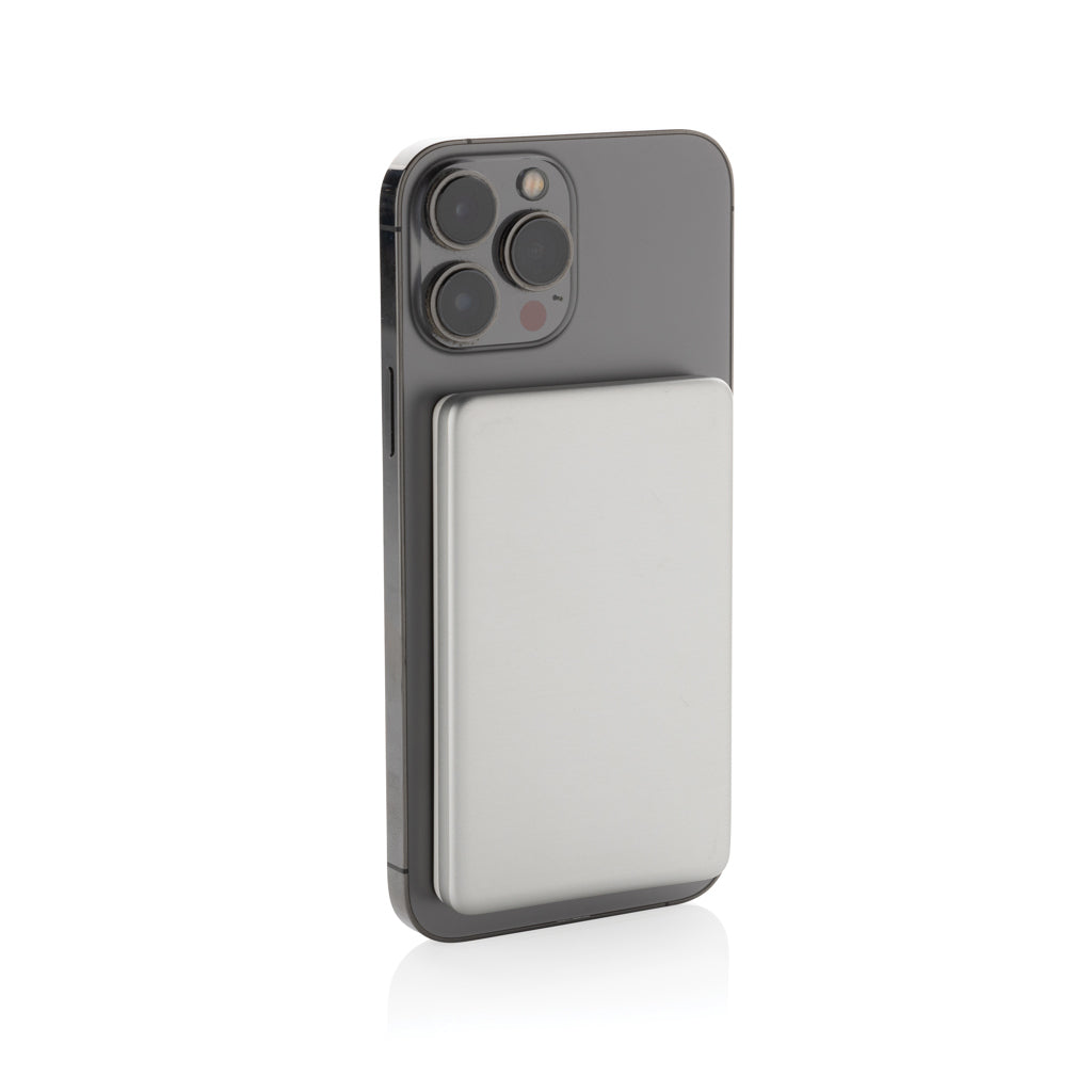 Orion 5.000mAh 5W magnetische Powerbank aus RCS rec. Alu – silber