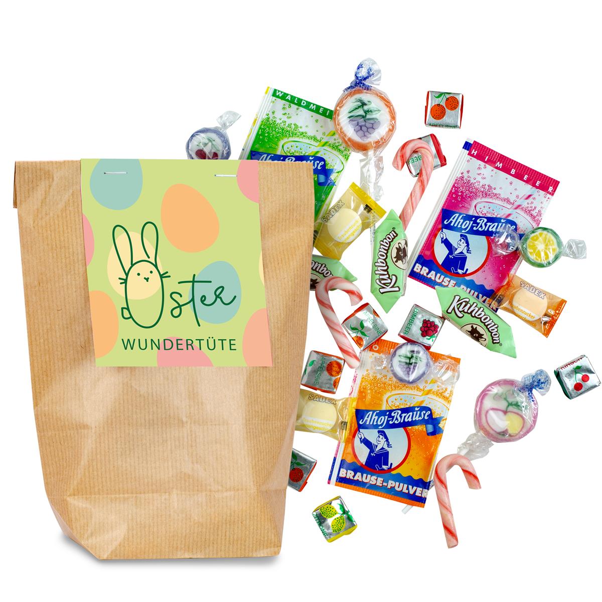 Oster Bonbon Mix in der Papiertüte 150 g mit Logo – Beispielmotiv