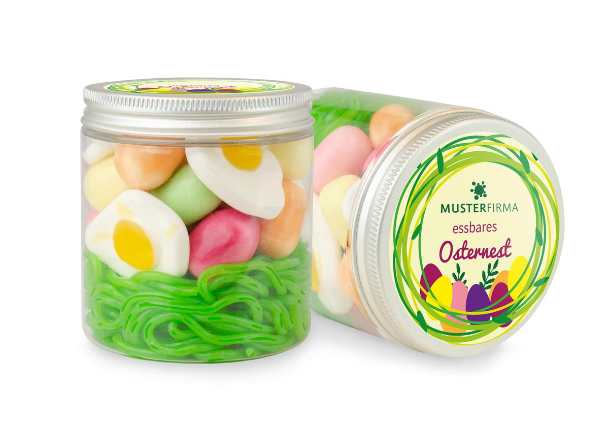 Oster Süßigkeitenmix in der Dose 170 g mit Logo – Beispielmotiv