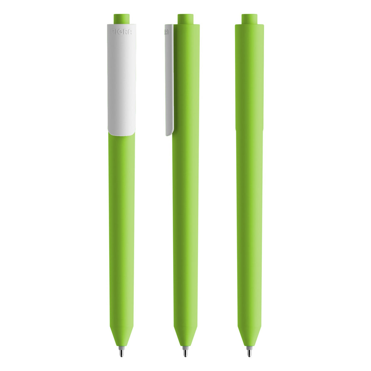 Pigra P03 Druckkugelschreiber Soft Touch – Grün / Weiß R1001-M105