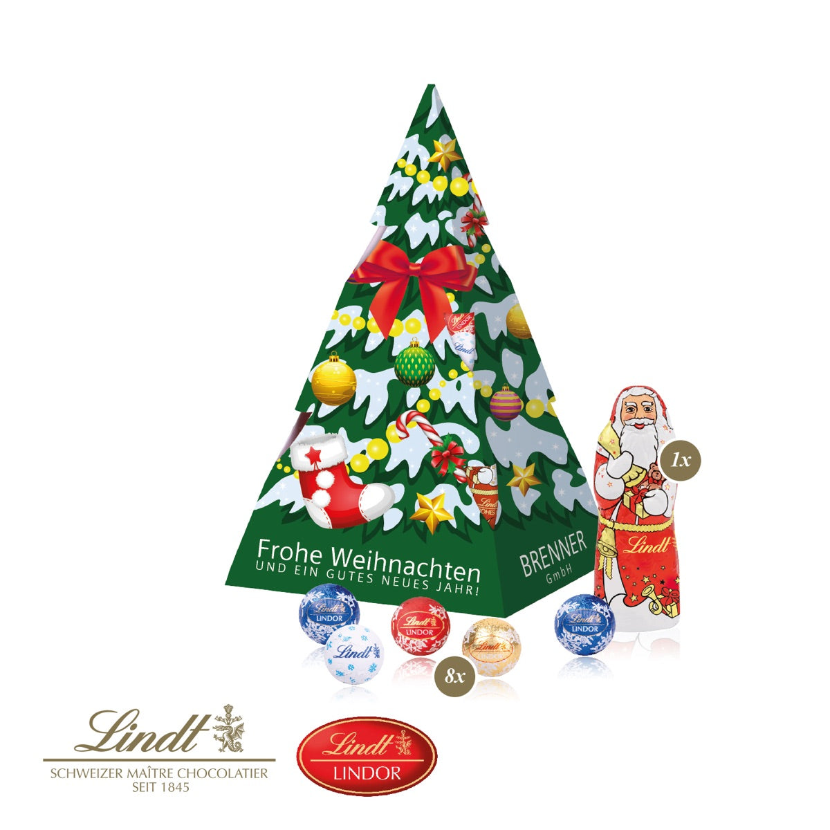 Weihnachtsbaum aus Karton als Werbepräsent mit eigenem Motiv