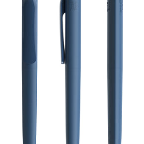 prodir DS8 True Biotic Kugelschreiber in blau mit silber poliertem Druckknopf