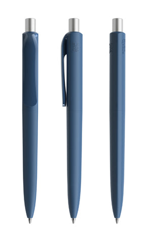 prodir DS8 True Biotic Kugelschreiber in blau mit silber satiniertem Druckknopf