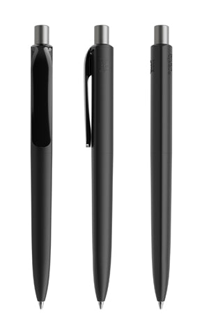 prodir DS8 True Biotic Kugelschreiber in schwarz mit graphit satiniertem Druckknopf