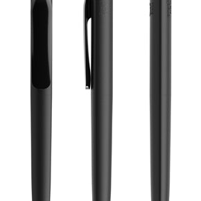 prodir DS8 True Biotic Kugelschreiber in schwarz mit silber satiniertem Druckknopf