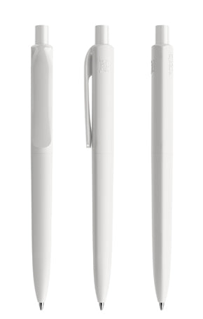 prodir DS8 True Biotic Kugelschreiber in weiß mit weißem Druckknopf