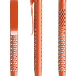 prodir QS40 True Biotic Kugelschreiber in orange mit silber poliertem Druckknopf