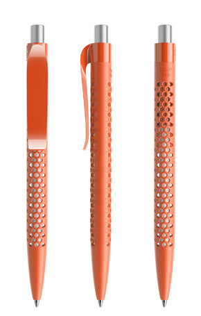 prodir QS40 True Biotic Kugelschreiber in orange mit silber satiniertem Druckknopf