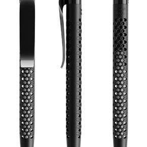 prodir QS40 True Biotic Kugelschreiber in schwarz mit silber satiniertem Druckknopf