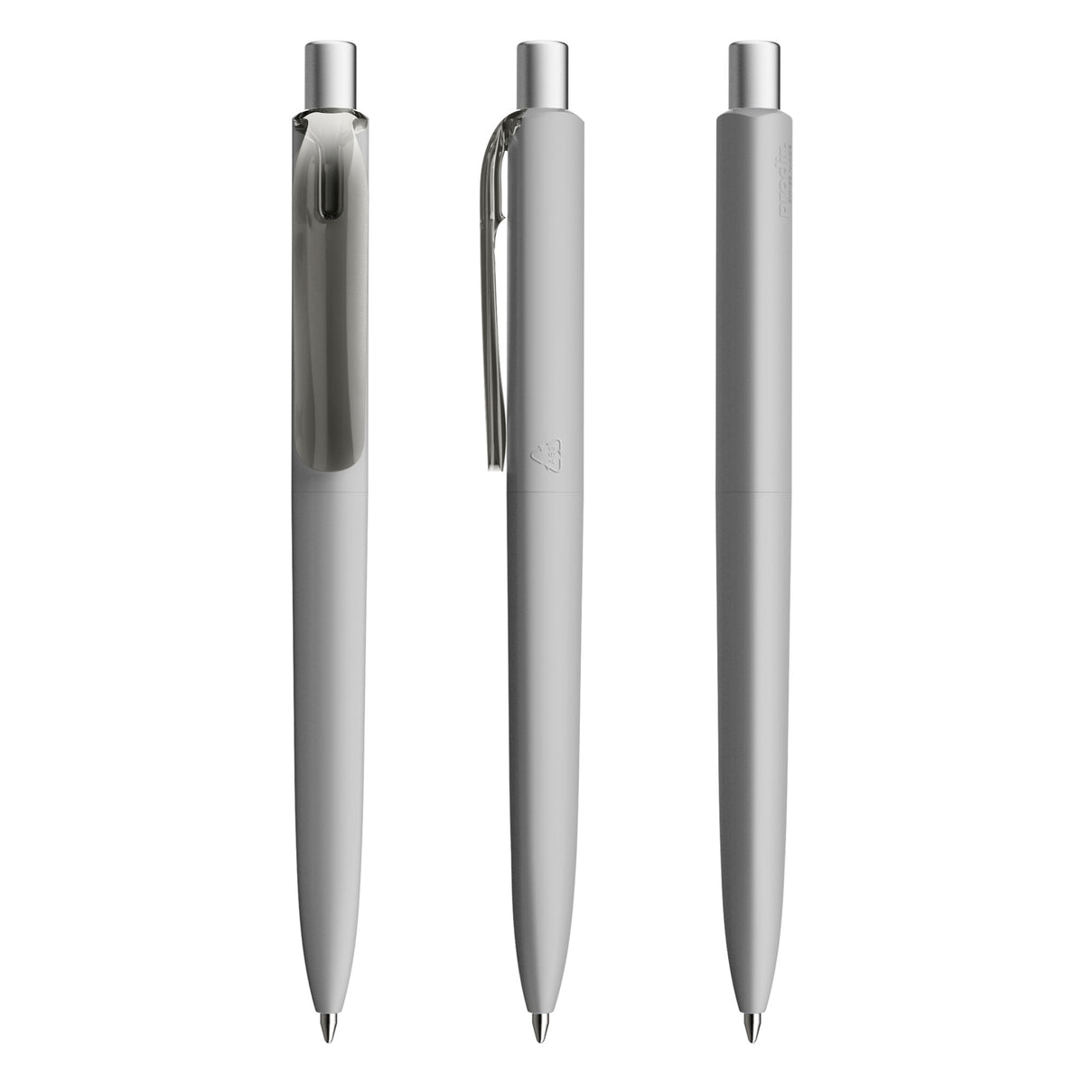 prodir DS8 Druckkugelschreiber Soft Touch – Delfingrau / Silber satiniert R70 S
