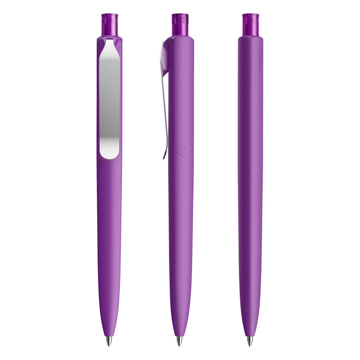 prodir DS8 Druckkugelschreiber Soft Touch mit Metallclip – Himbeere / Silber R27-S70