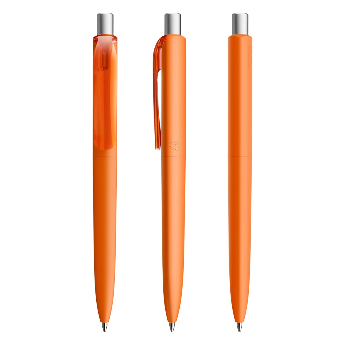prodir DS8 Druckkugelschreiber Soft Touch – Orange / Silber satiniert R10 S